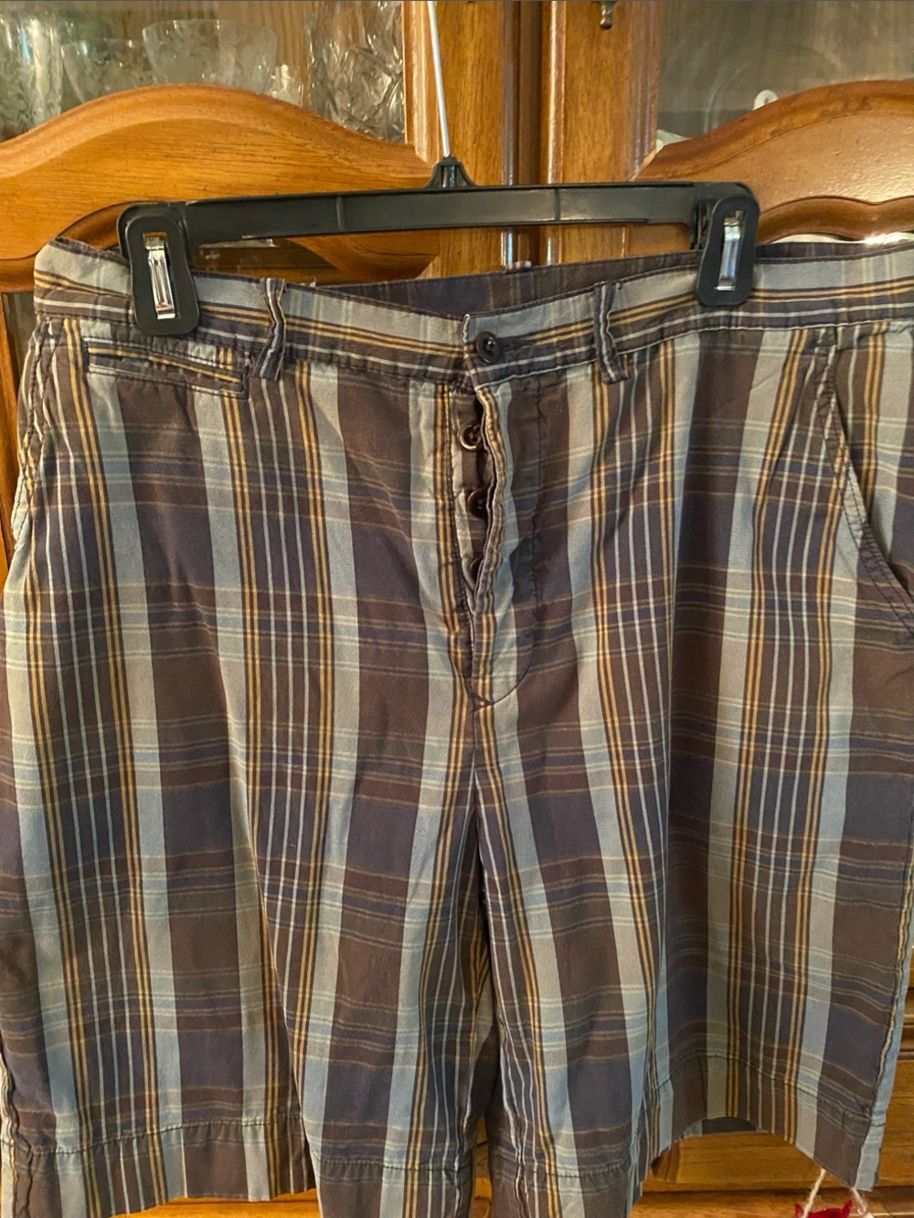 Polo by Ralph Lauren Brown and Blue Plaid Men's Shorts size 34